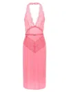 Gucci Women Satin And Lace Dress In Pink
