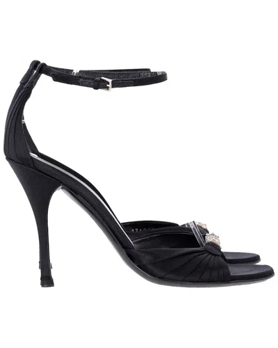 Gucci Women's Satin Crystal-embellished Open-toe Sandal (authentic Pre-loved) In Black