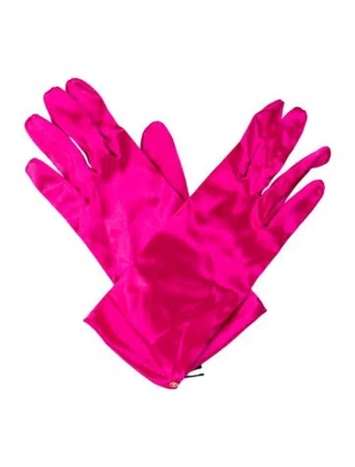 Pre-owned Gucci Women's Satin Gloves W/tags In Pink