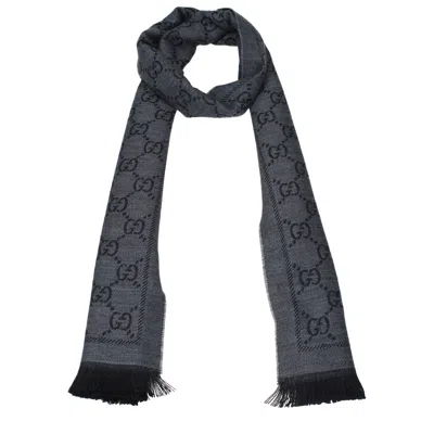 Gucci Women's Scarves Wool Gray/dark Gray