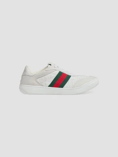 Gucci Screener Leather Sneaker In White