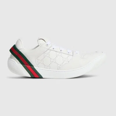Gucci Screener Gg Leather Sneakers In White