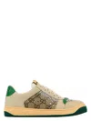 Gucci Gg Supreme Sneakers With Crystal Embellishments And Contrasting Rubber Sole
