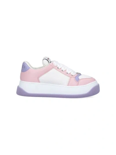 Gucci Low Top Round Toe Trainers In Multi