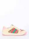 Gucci Women Screener Sneakers With Web Motif In Multi