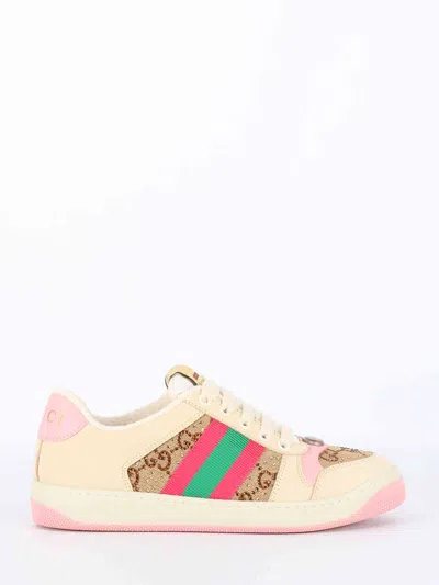 Gucci Women Screener Sneakers With Web Motif In Multi