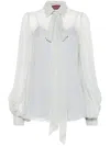Gucci Light Blue Printed Chiffon Shirt In Multicolor