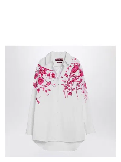 GUCCI WOMEN'S SHIRT WITH FUCHSIA PRINT