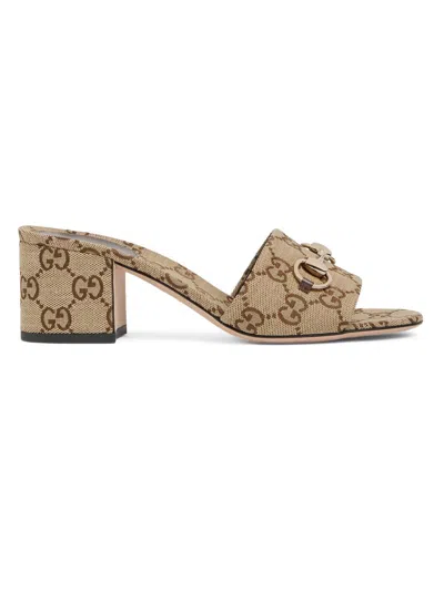 GUCCI WOMEN'S SIAGA 55MM GG CANVAS SANDALS