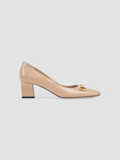 Gucci Signora Leather Pump In Neutral