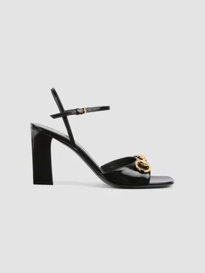 Gucci High-heeled Sandal In Leather In Black