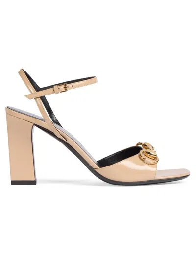 Gucci Signora Leather Sandals Square Toe Block Heel In Multi