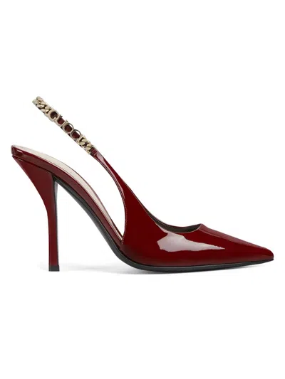 Gucci Women's Signoria 105mm Patent Leather Slingback Pumps
