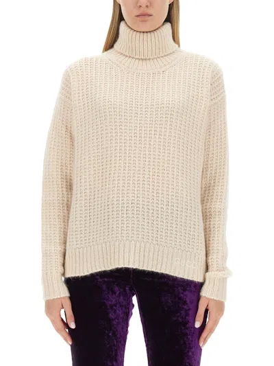 GUCCI GUCCI WOMEN SILK AND CASHMERE TURTLENECK SWEATER