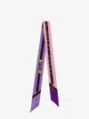 Gucci Long Silk Twill Scarf With Belt Print In Pink