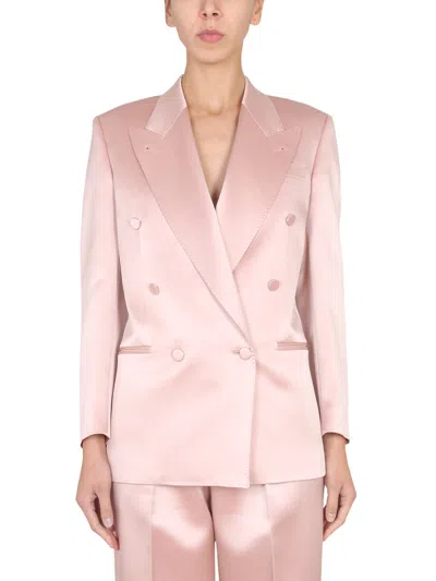 Gucci Women Silk Duchesse Jacket In Pink
