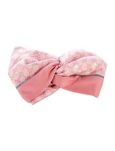 Pre-owned Gucci Women's Silk Monogram Headband In Pink