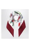 Gucci Silk Scarf With Floral Print Women In Multicolor