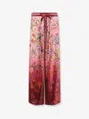 Gucci Printed Silk Trousers In Gold