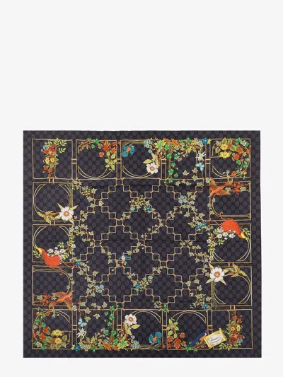 Gucci Women Silk Twill Foulard In Animal Print