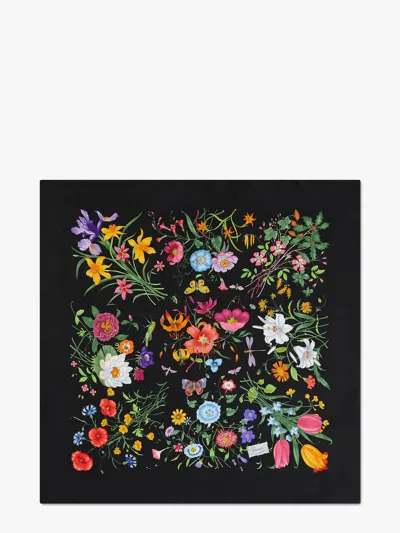 Gucci Women Silk Twill Foulard In Black