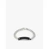 Gucci Womens Silver Branded-tag Sterling-silver And Leather Chain Bracelet In Silver