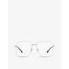 Gucci Womens Silver Gg0952o Silver-tone Rectangular-frame Optical Glasses In Silver