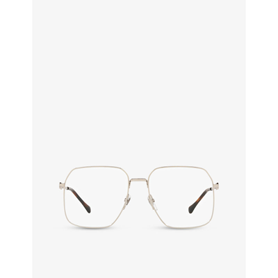 Gucci Womens Silver Gg0952o Silver-tone Rectangular-frame Optical Glasses