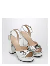 Gucci Horsebit Metallic Leather Platform Sandals