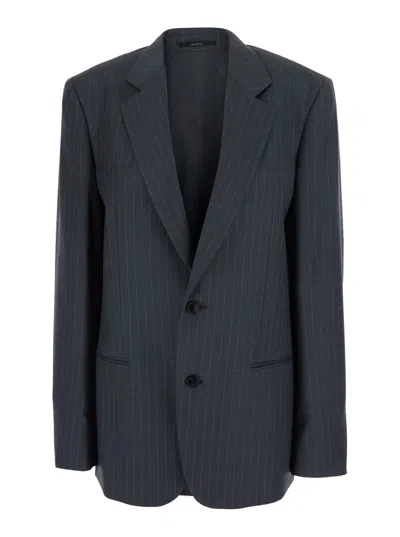 Gucci Women's Single-breasted Pinstripe Wool Blazer With Notched Lapels In Grey