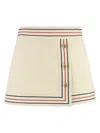 Gucci Women Linen Blend Skirt In Nude & Neutrals