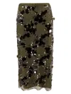 Gucci Womens Sequin-embellished Mid-waist Woven Midi Skirt Deep Oil Mix
