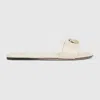 Gucci Women's Slide Sandal With Doube G In White