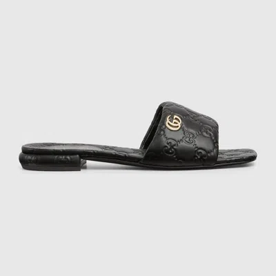 GUCCI GUCCI WOMEN'S SLIDE SANDAL WITH DOUBLE G