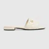 Gucci Women's Slide Sandal With Double G In White