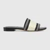 Gucci Women Logo Embroidery Sandals In Black