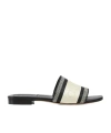 Gucci Women Logo Embroidery Sandals In Black And White