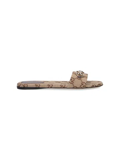 Gucci Women Slider' Sandals In Brown