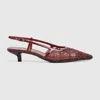 Gucci 35mm Gg Crystal-embellished Slingback Pumps In Red