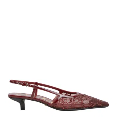 GUCCI GUCCI GG EMBELLISHED SLINGBACK PUMPS