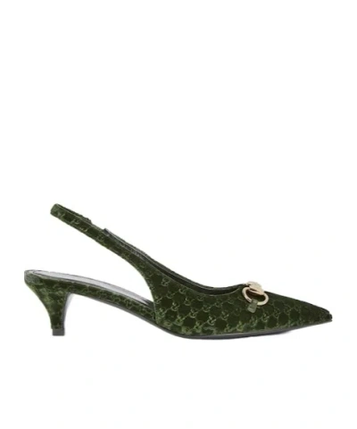 Gucci Women's Slingback Pump With Horsebit In Green
