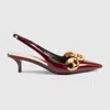 Gucci Women's Slingback With Marina Chain In Red