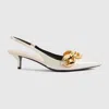 Gucci Marina Patent Leather Pumps In White