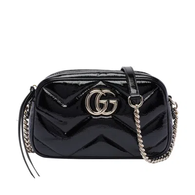 Gucci Women Gg Marmont Small Patent Leather Shoulder Bag In Multicolor