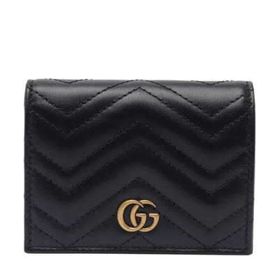 Gucci Women Small Gg Marmont Wallet In Black