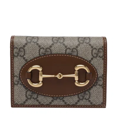 Gucci Horsebit 1955 Card Case Wallet In Gray