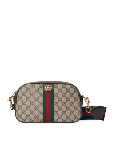 Gucci Men Small Size Ophidia Gg Shoulder Bag In Brown