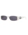 Gucci Womens White Gg1661s Rectangle-frame Acetate Sunglasses In White