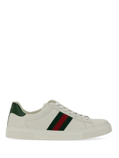 Gucci Women Sneaker Ace Con Dettaglio Web In White