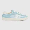 Gucci Interlocking G Suede Low-top Sneakers In Blue